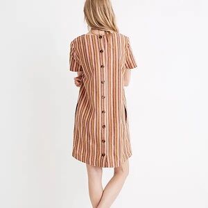 Madewell Button Back Easy Dress - Sierra Stripe Sweet Dahlia - Size S